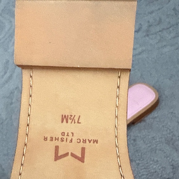 Marc Fisher Pink Sandals with Silver Chain Accent - Picture 3 of 4